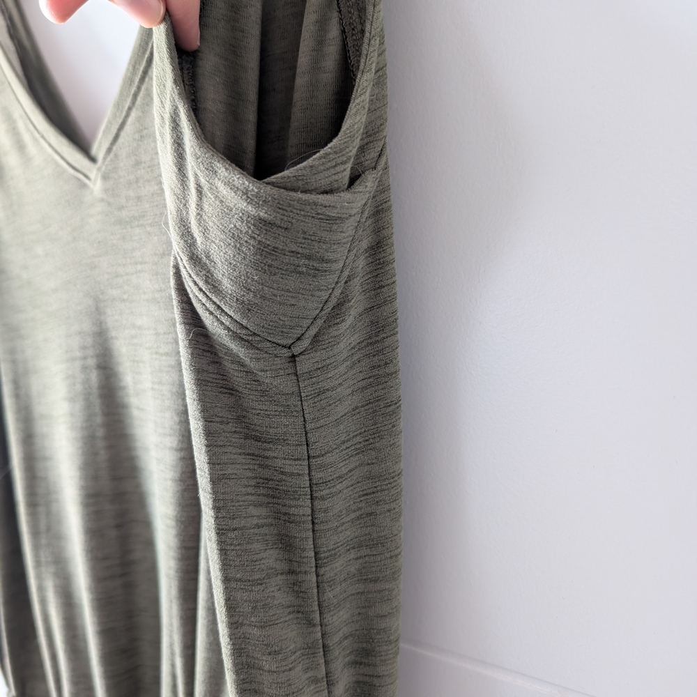Olive Green Sleeveless Jumpsuit - Picture 6 of 6